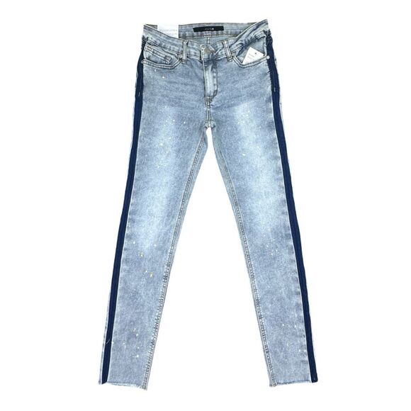 JOE’S Jeans The Splatter Mid-Rise Skinny Ankle - Girls Sz 14 - Bleach Splash - Picture 1 of 8